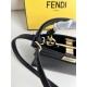 FENDI TIMELESS Peekaboo ISeeU Petite Black Calfskin Leather Bag