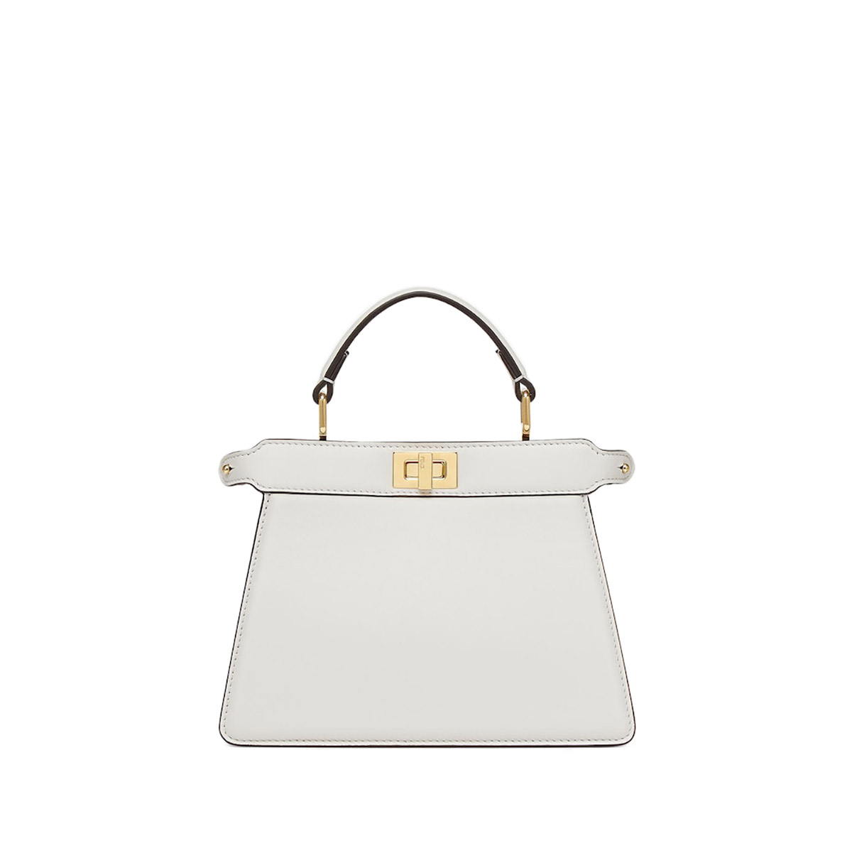 FENDI TIMELESS Peekaboo ISeeU Petite White Calfskin Leather Bag