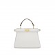 FENDI TIMELESS Peekaboo ISeeU Petite White Calfskin Leather Bag