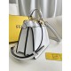 FENDI TIMELESS Peekaboo ISeeU Petite White Calfskin Leather Bag