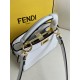 FENDI TIMELESS Peekaboo ISeeU Petite White Calfskin Leather Bag