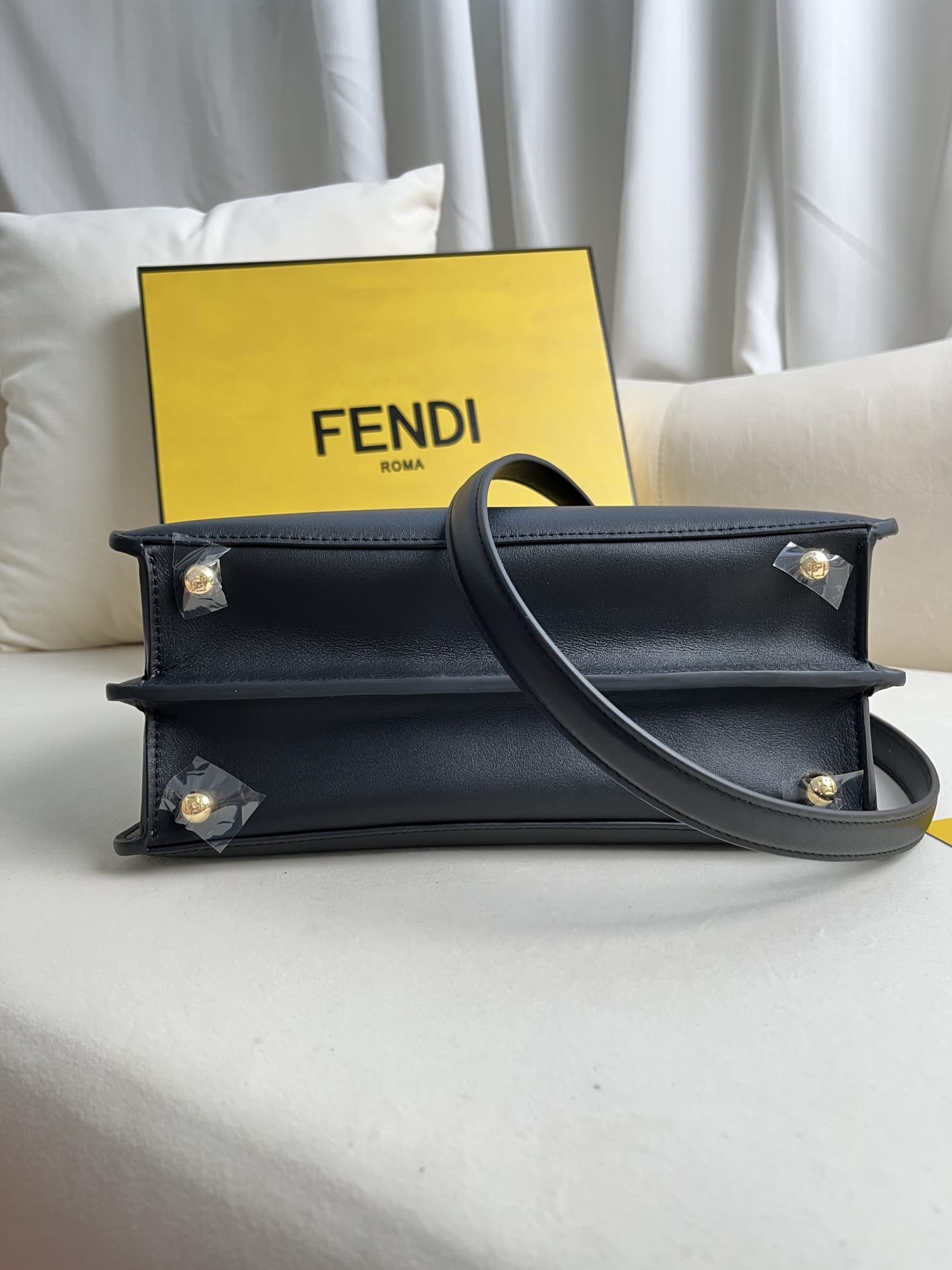 FENDI TIMELESS Peekaboo ISeeU Small Black Calfskin Bag