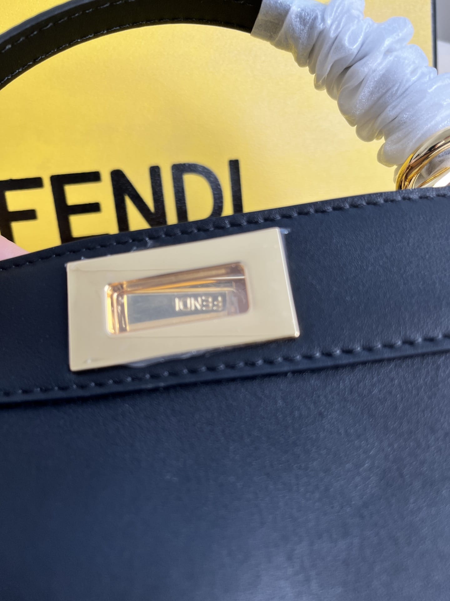 FENDI TIMELESS Peekaboo ISeeU Small Black Calfskin Bag