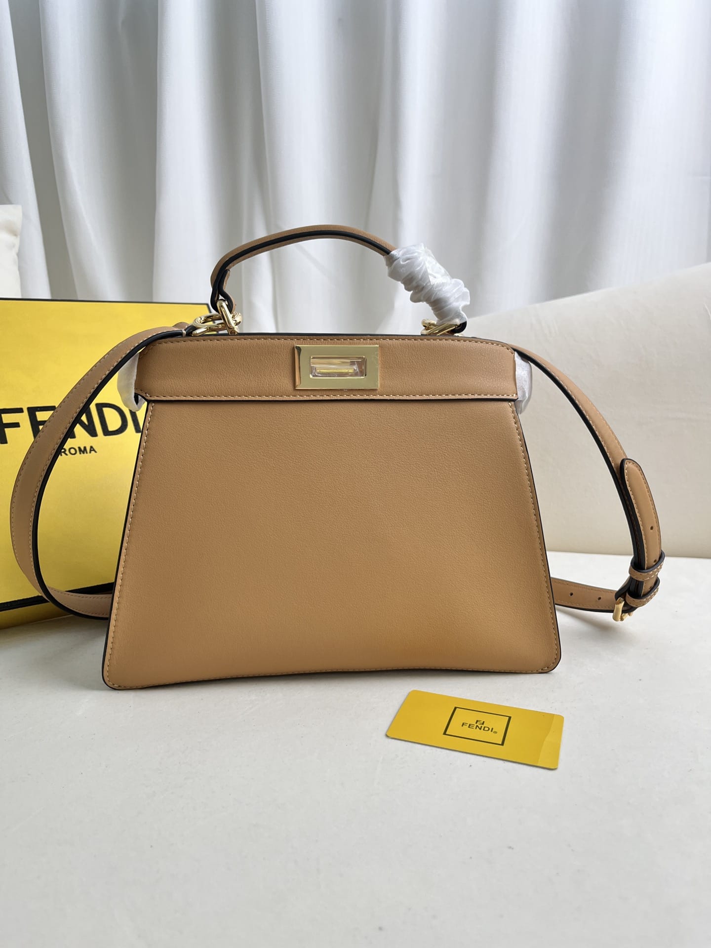 FENDI TIMELESS Peekaboo ISeeU Small Brown Calfskin Bag