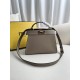 FENDI TIMELESS Peekaboo ISeeU Small Dove Gray Calfskin Bag