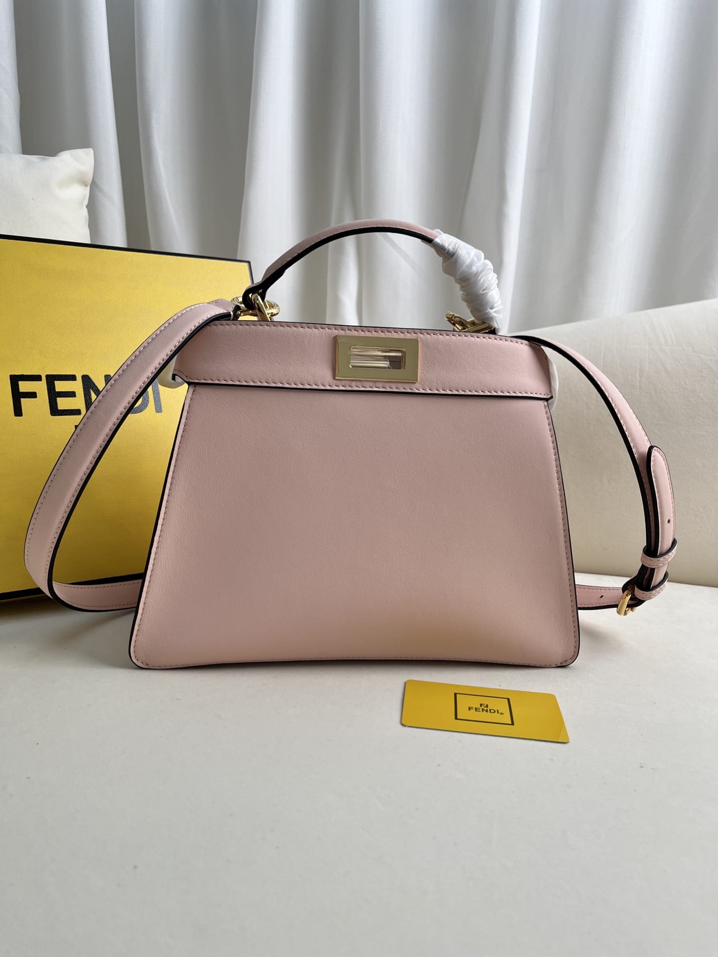 FENDI TIMELESS Peekaboo ISeeU Small Pink Calfskin Bag