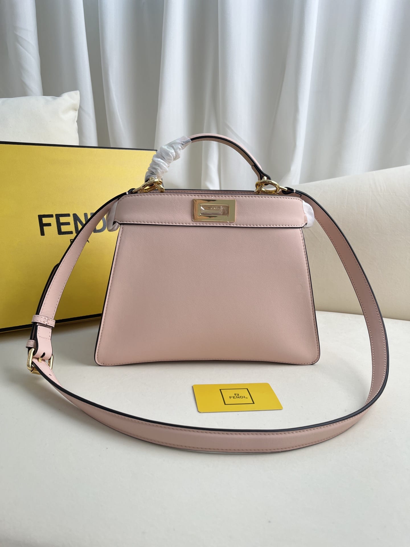 FENDI TIMELESS Peekaboo ISeeU Small Pink Calfskin Bag