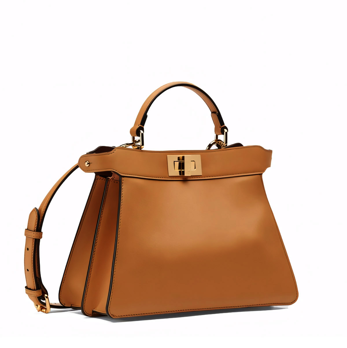 FENDI TIMELESS Peekaboo ISeeU Medium Brown Calfskin Bag