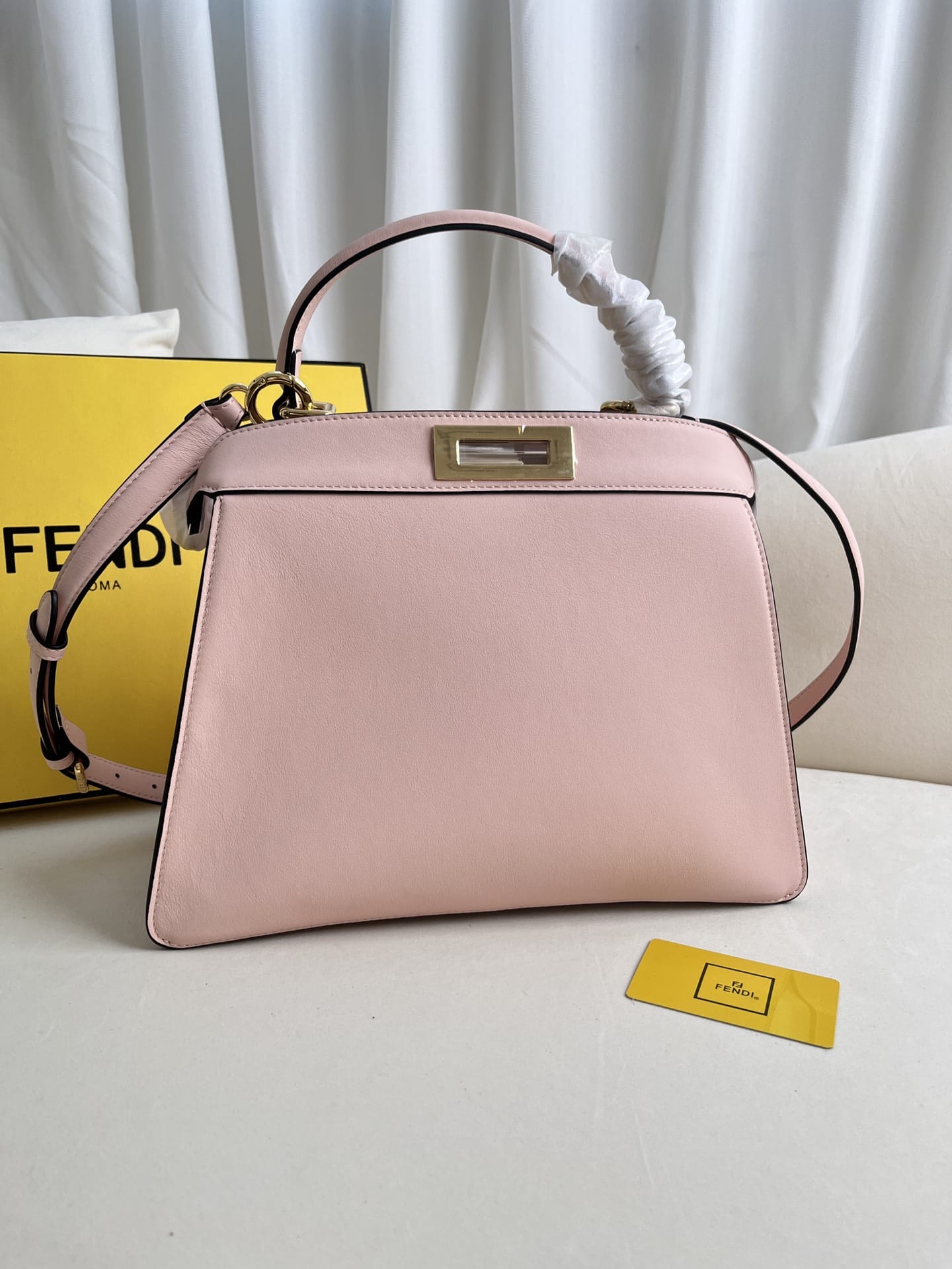 FENDI TIMELESS Peekaboo ISeeU Medium Pink Calfskin Bag