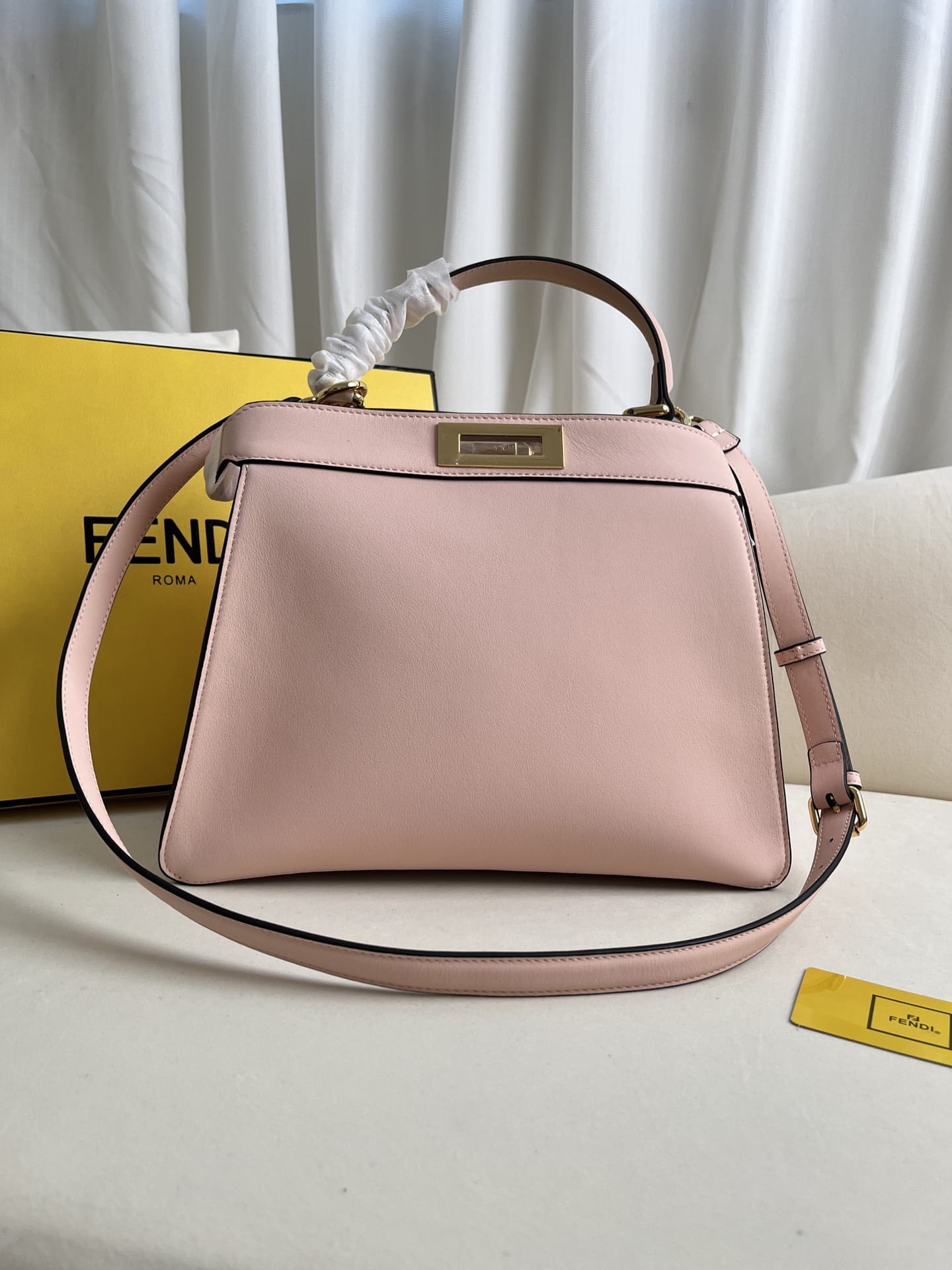 FENDI TIMELESS Peekaboo ISeeU Medium Pink Calfskin Bag