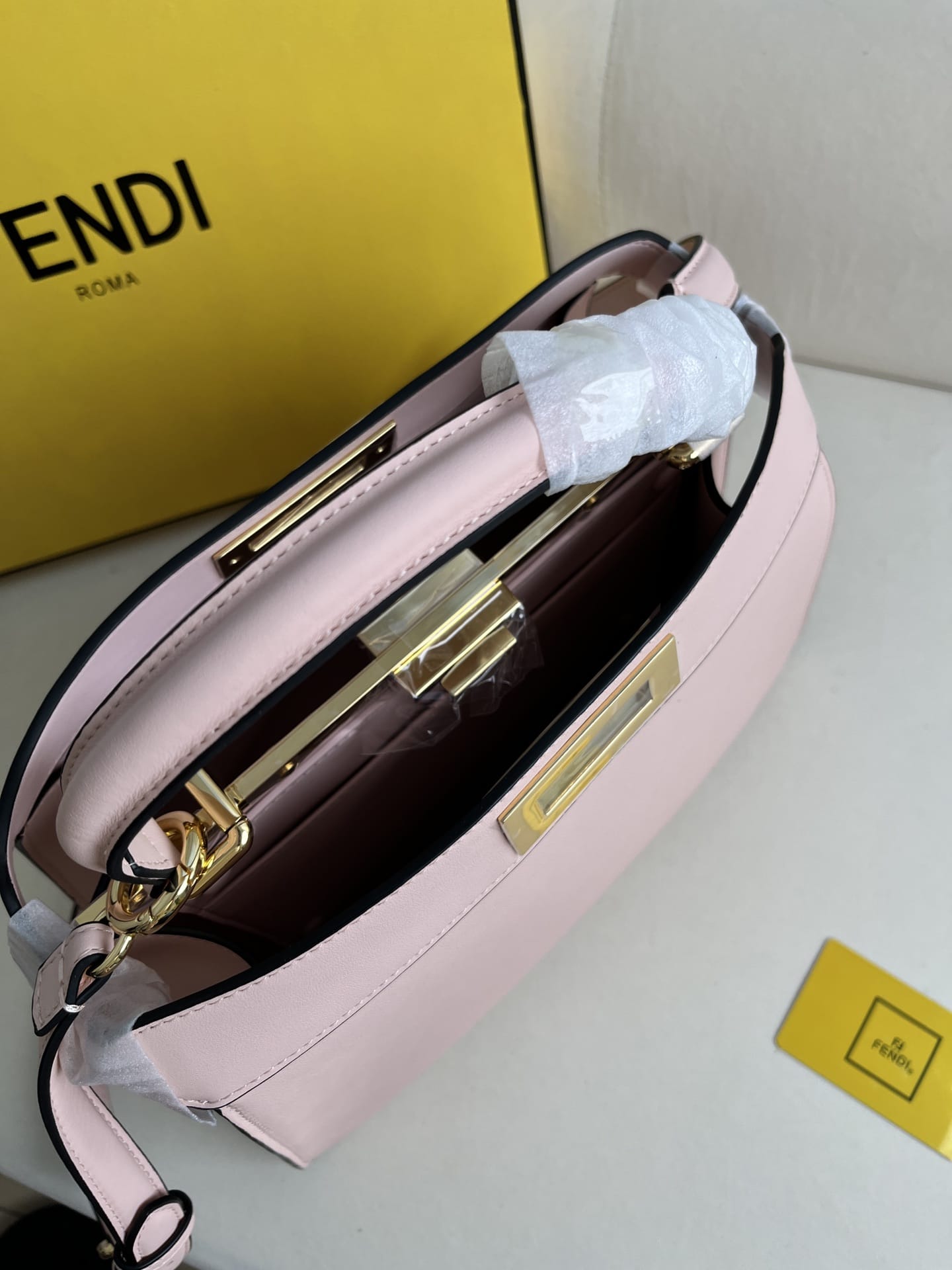 FENDI TIMELESS Peekaboo ISeeU Medium Pink Calfskin Bag