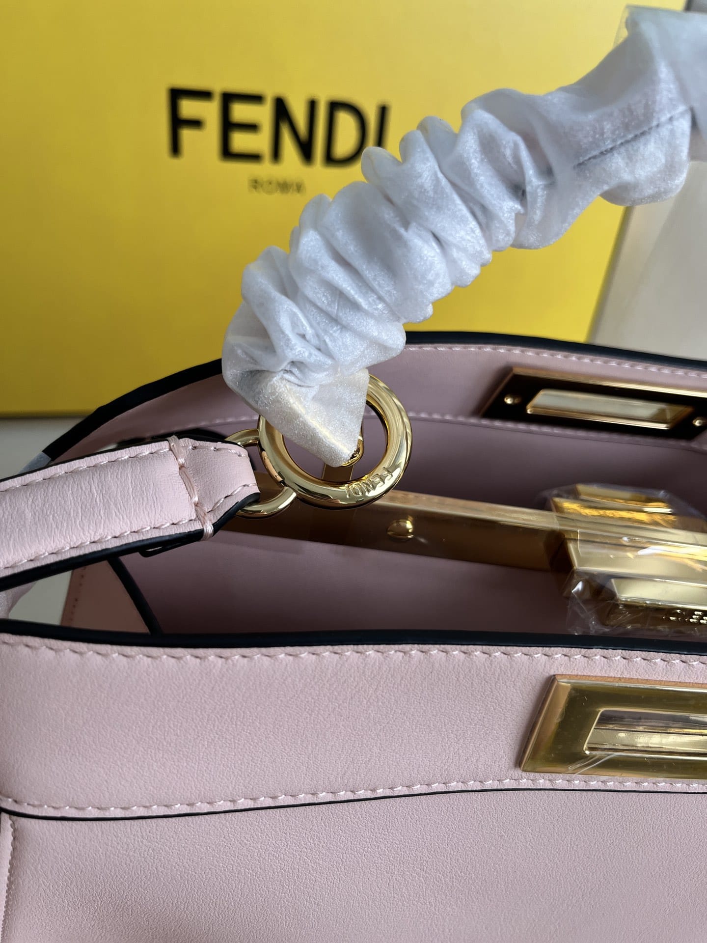 FENDI TIMELESS Peekaboo ISeeU Medium Pink Calfskin Bag