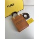 FENDI Mini Sunshine Shopper Brown Leather Bag