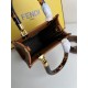 FENDI Mini Sunshine Shopper Brown Leather Bag