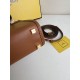 FENDI Mini Sunshine Shopper Brown Leather Bag