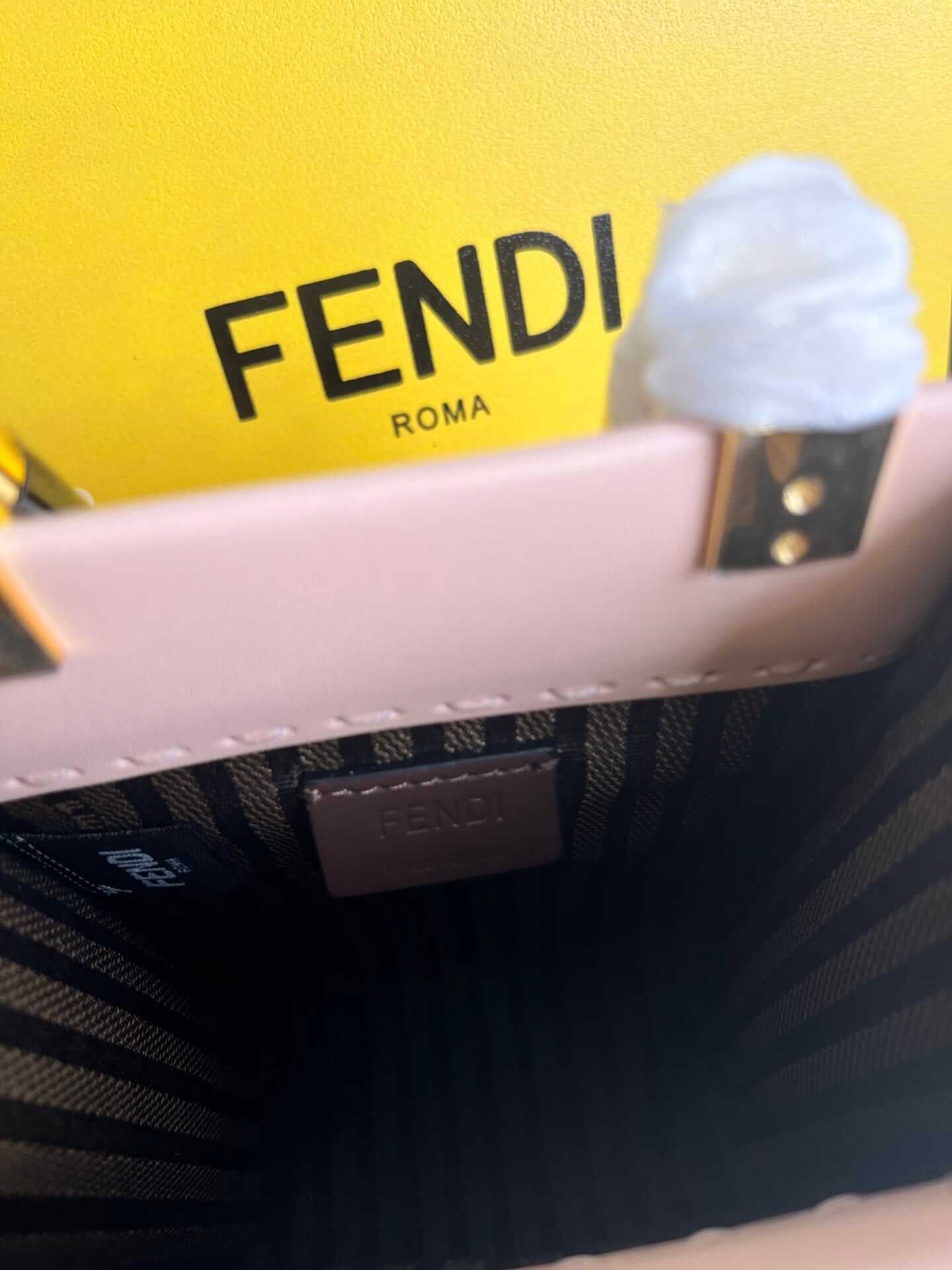 FENDI Mini Sunshine Shopper Pink Leather Bag