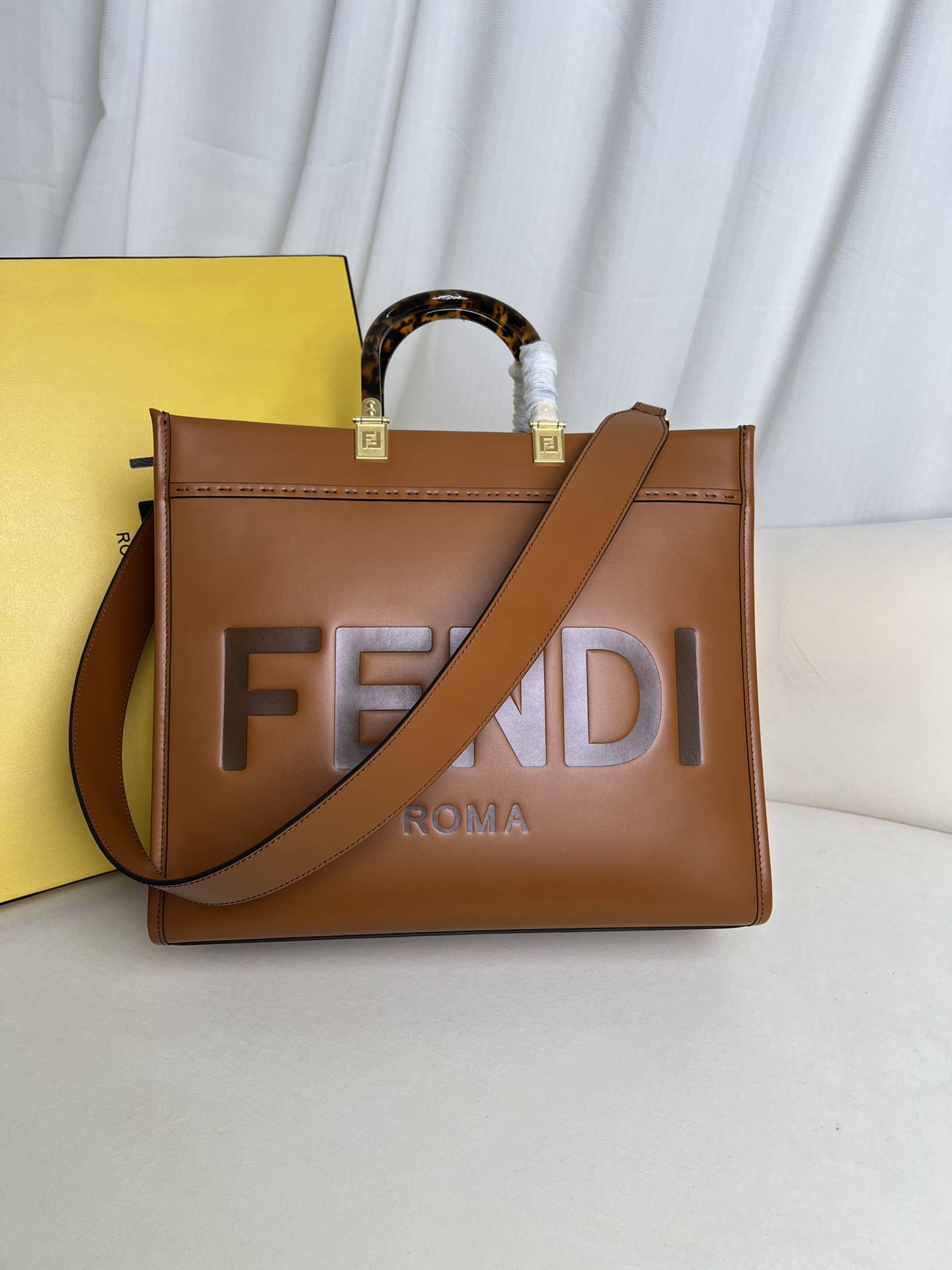 FENDI TIMELESS Sunshine Medium Brown Calfskin Bag