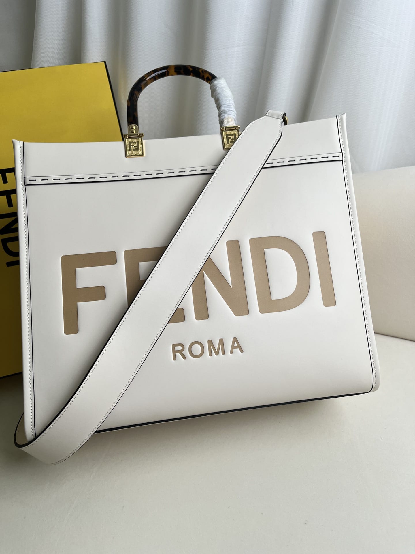 FENDI TIMELESS Sunshine Medium White Calfskin Bag