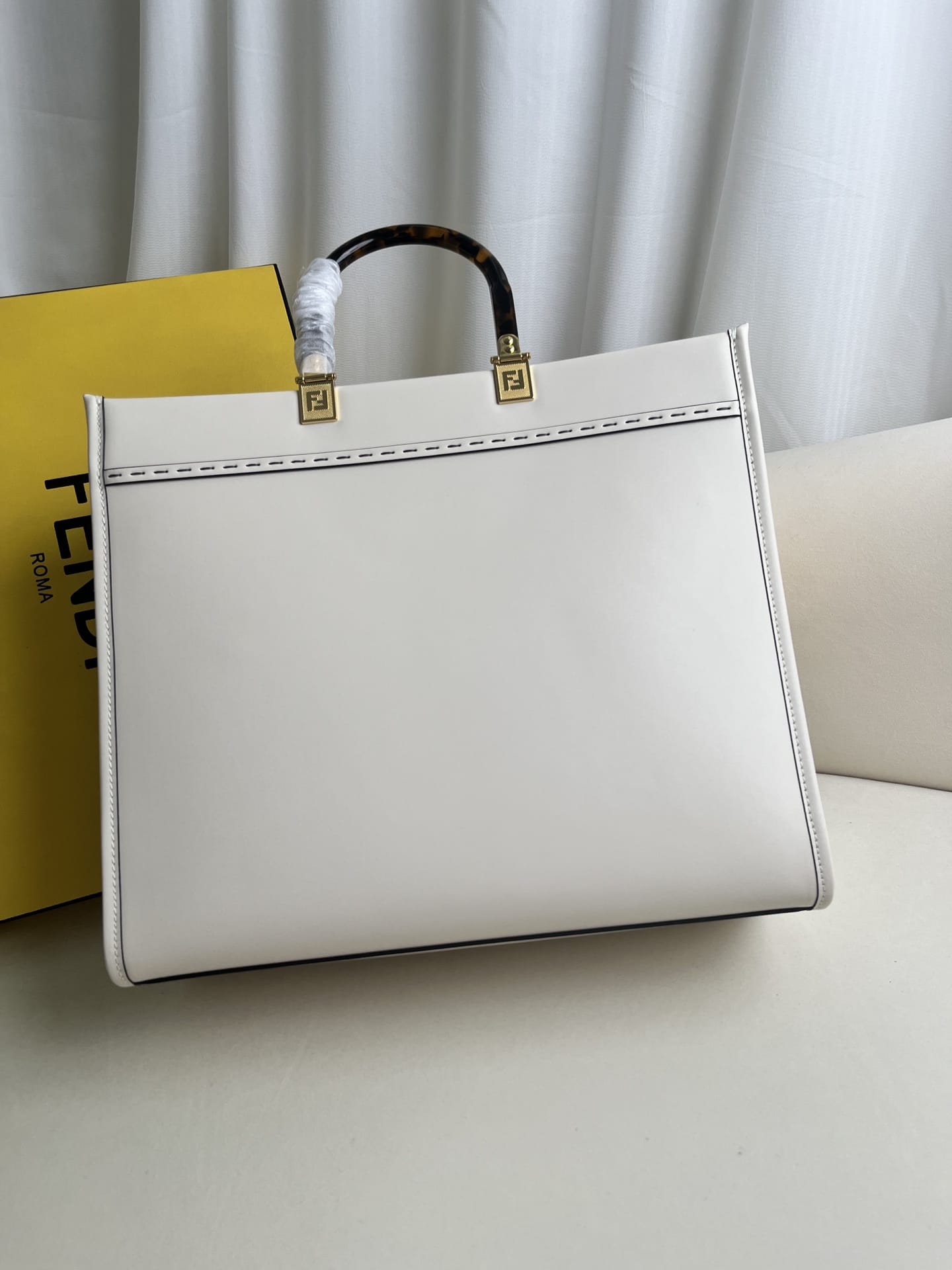 FENDI TIMELESS Sunshine Medium White Calfskin Bag