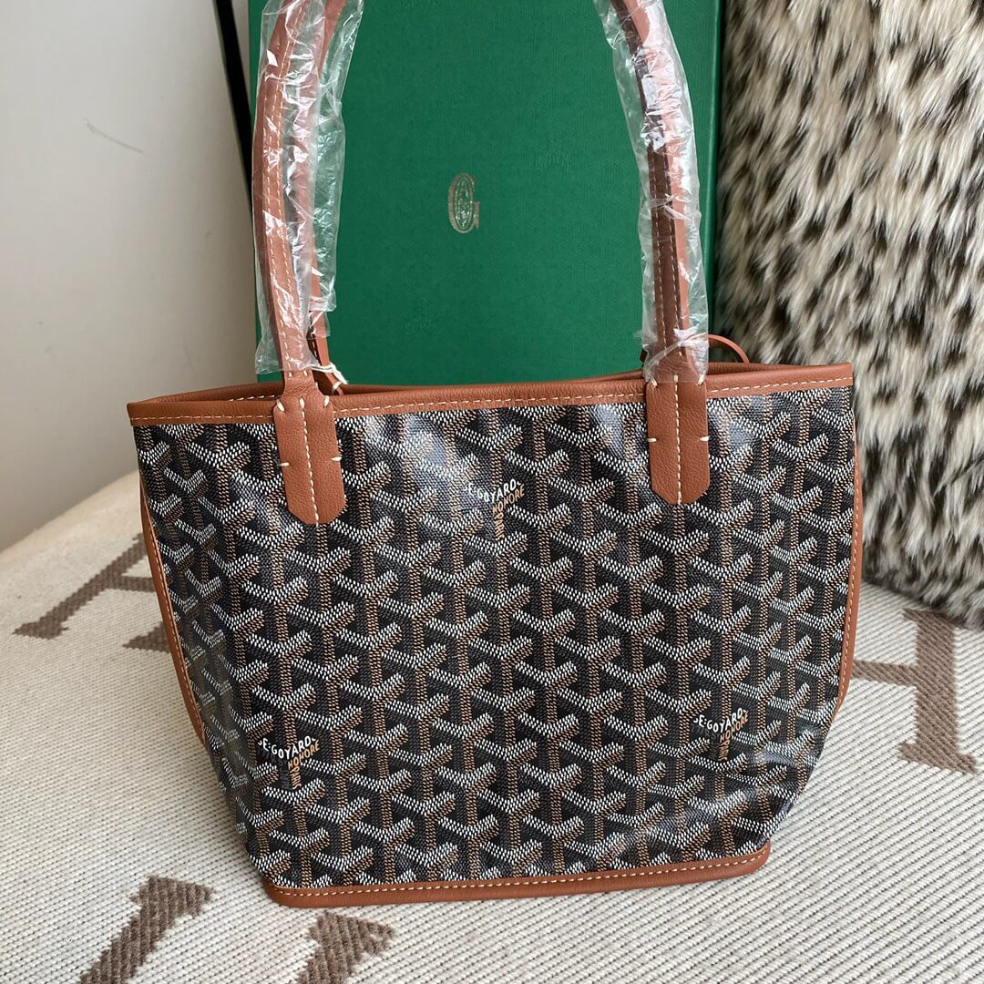 GOYARD Anjou Mini Tote Bag - Black & Tan