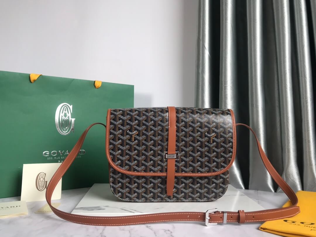 GOYARD Belvedere MM Messenger Bag - Black & Tan