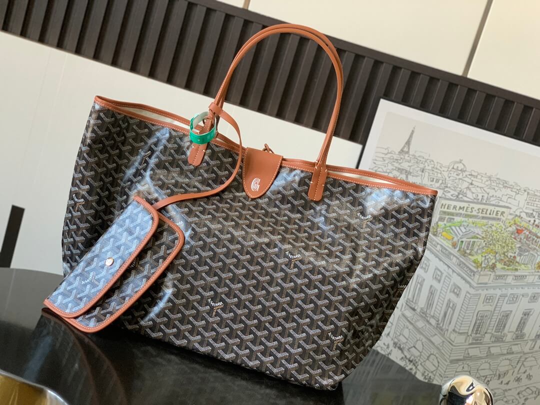 GOYARD Saint Louis GM Tote Bag - Black & Tan