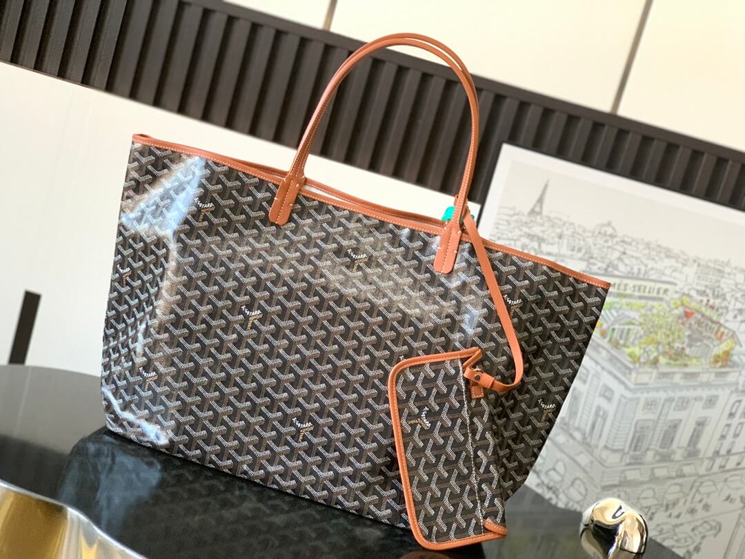 GOYARD Saint Louis GM Tote Bag - Black & Tan