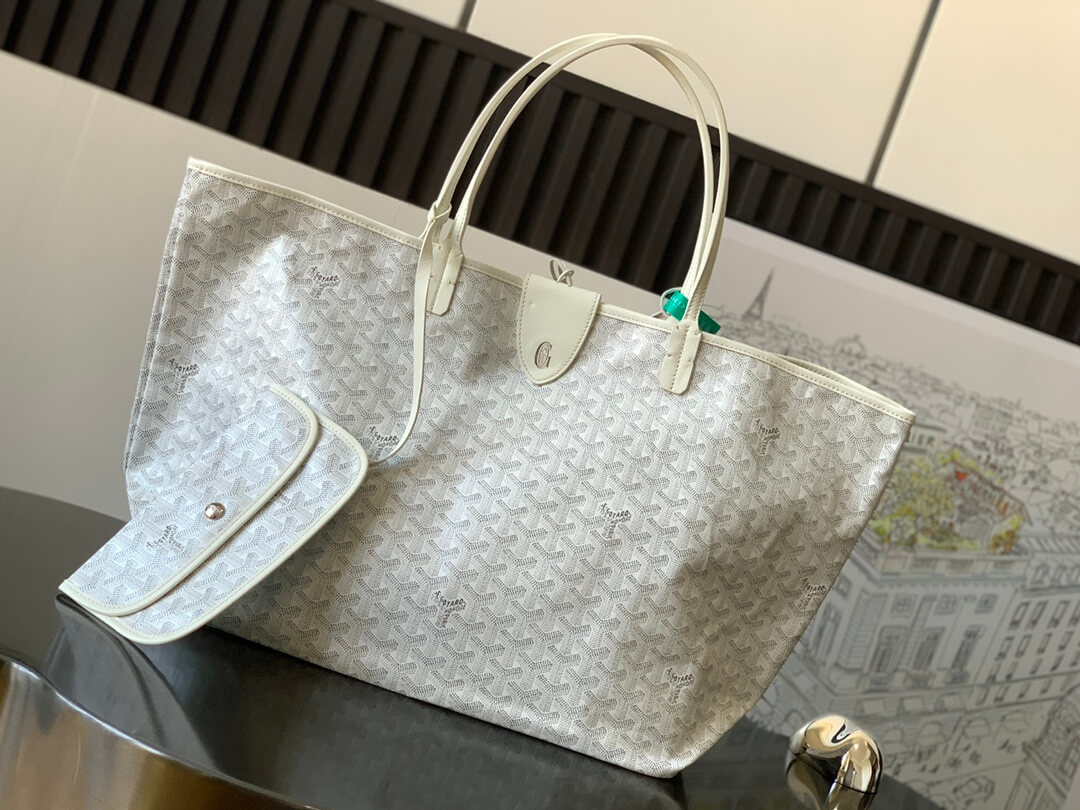 GOYARD Saint Louis GM Tote Bag - White