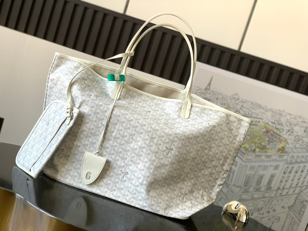 GOYARD Saint Louis GM Tote Bag - White