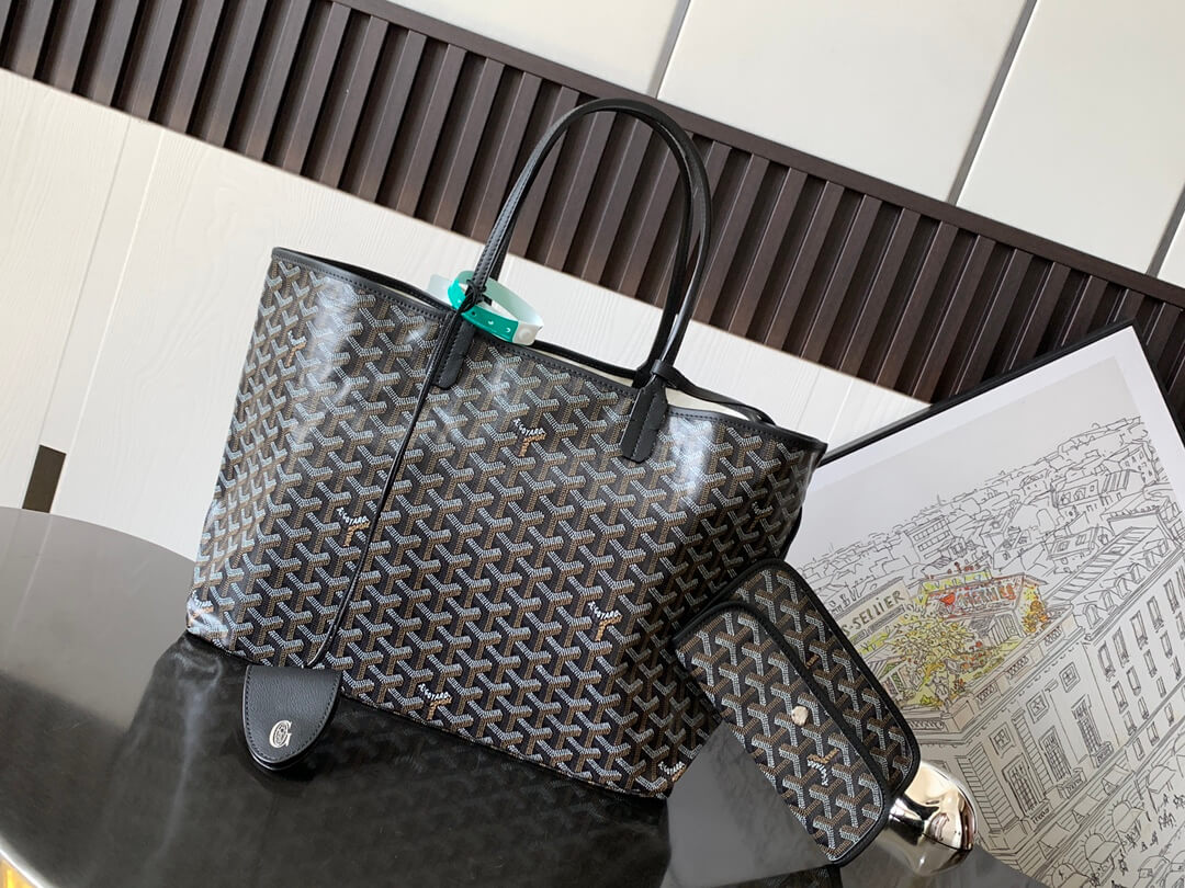 GOYARD Saint Louis PM Tote Bag - Black