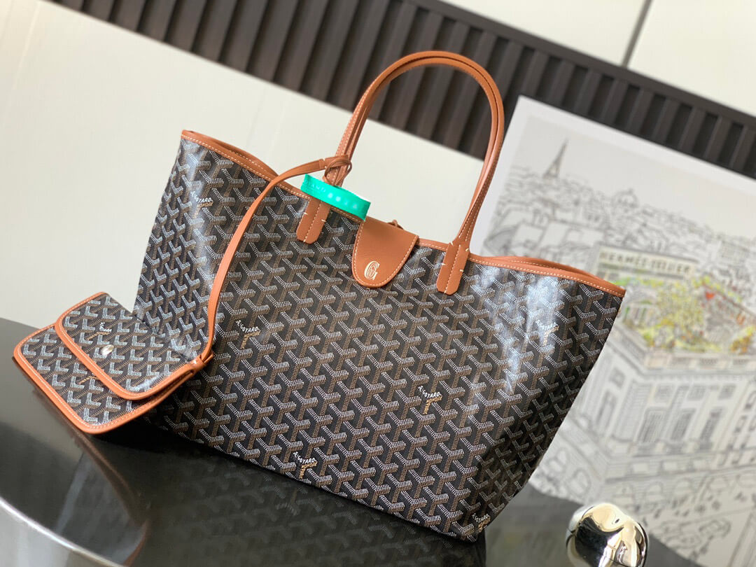 GOYARD Saint Louis PM Tote Bag - Black & Tan