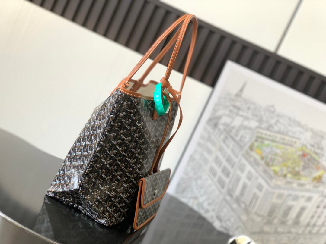 GOYARD Saint Louis PM Tote Bag - Black & Tan