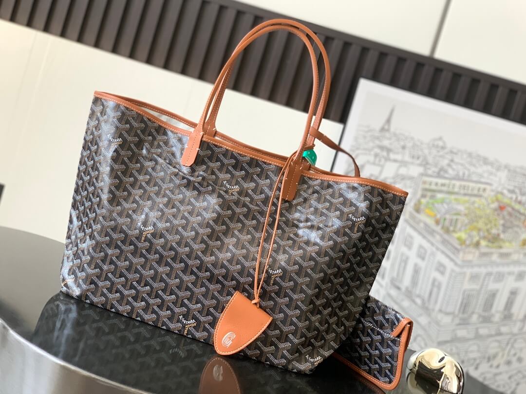 GOYARD Saint Louis PM Tote Bag - Black & Tan