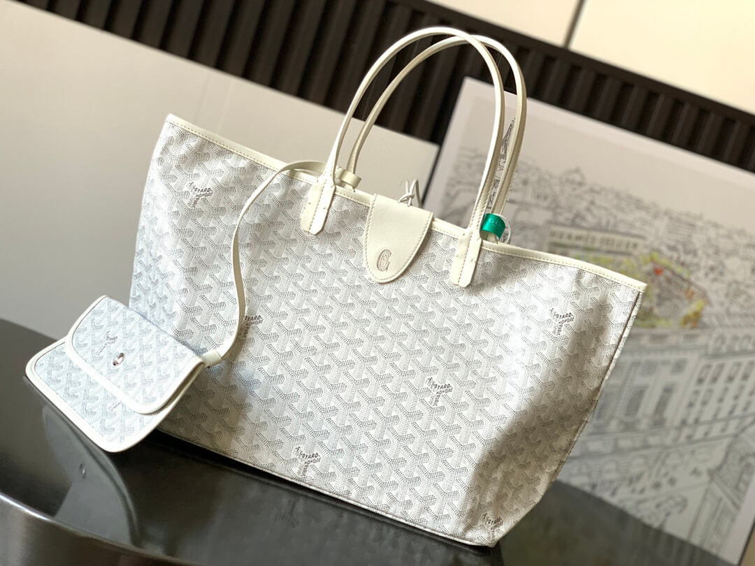 GOYARD Saint Louis PM Tote Bag - White