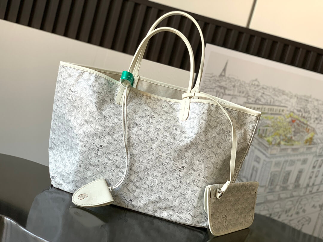 GOYARD Saint Louis PM Tote Bag - White