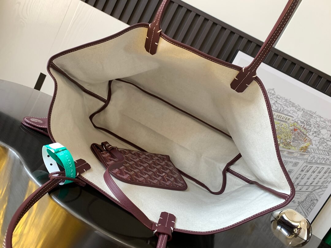 GOYARD Saint Louis PM Tote Bag - Burgundy