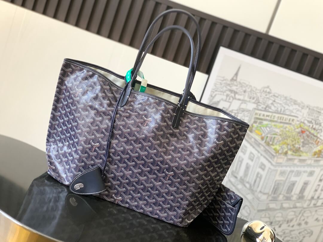 GOYARD Saint Louis PM Tote Bag - Navy Blue