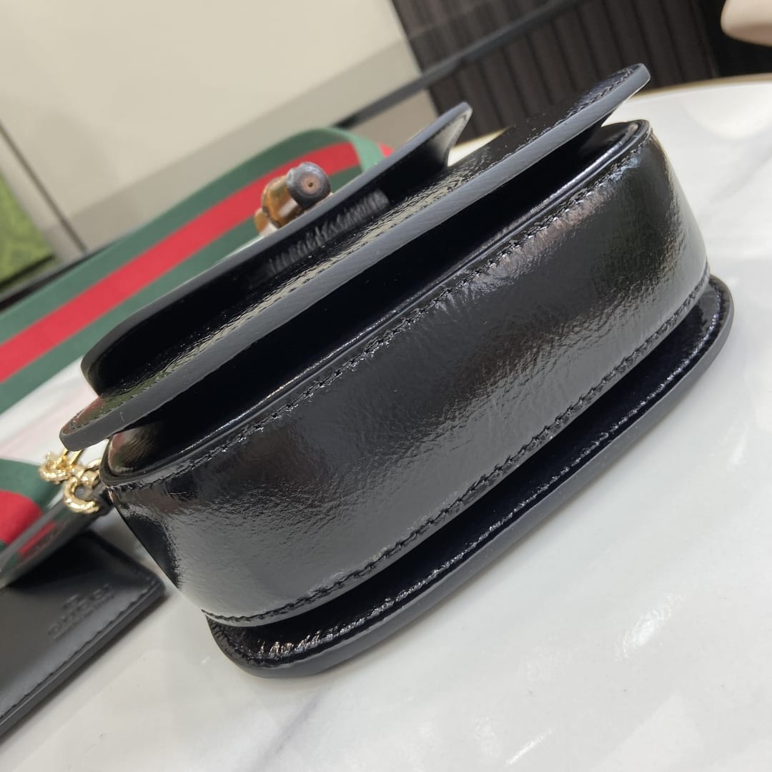 GUCCI Bamboo 1947 Mini Top Handle Bag - Black Leather