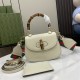 GUCCI Bamboo 1947 Mini Top Handle Bag - White Leather