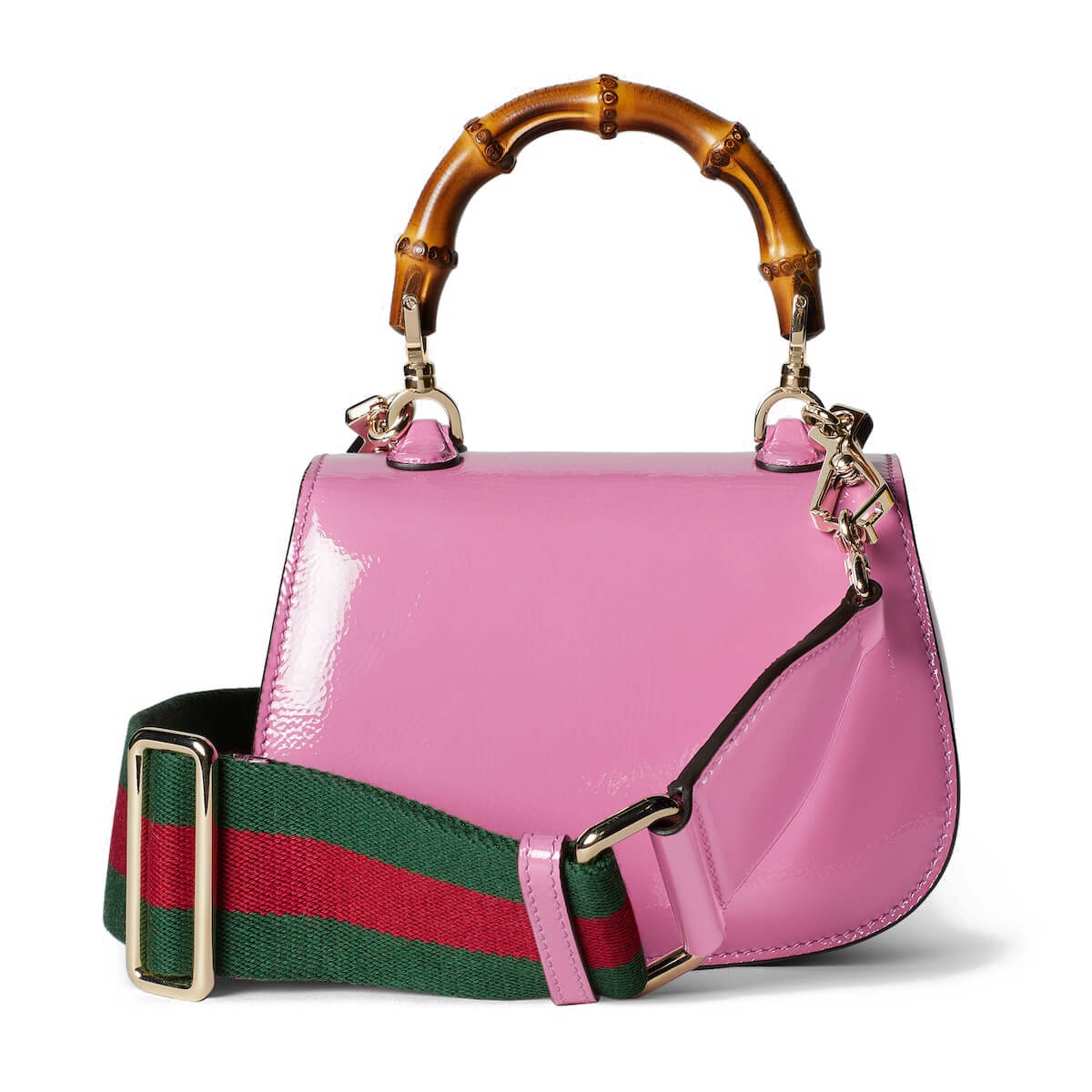 GUCCI Bamboo 1947 Mini Top Handle Bag with GUCCI Logo - Pink Leather