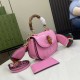 GUCCI Bamboo 1947 Mini Top Handle Bag with GUCCI Logo - Pink Leather