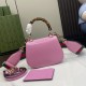 GUCCI Bamboo 1947 Mini Top Handle Bag with GUCCI Logo - Pink Leather