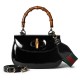 GUCCI Bamboo 1947 Small Top Handle Bag - Black Leather