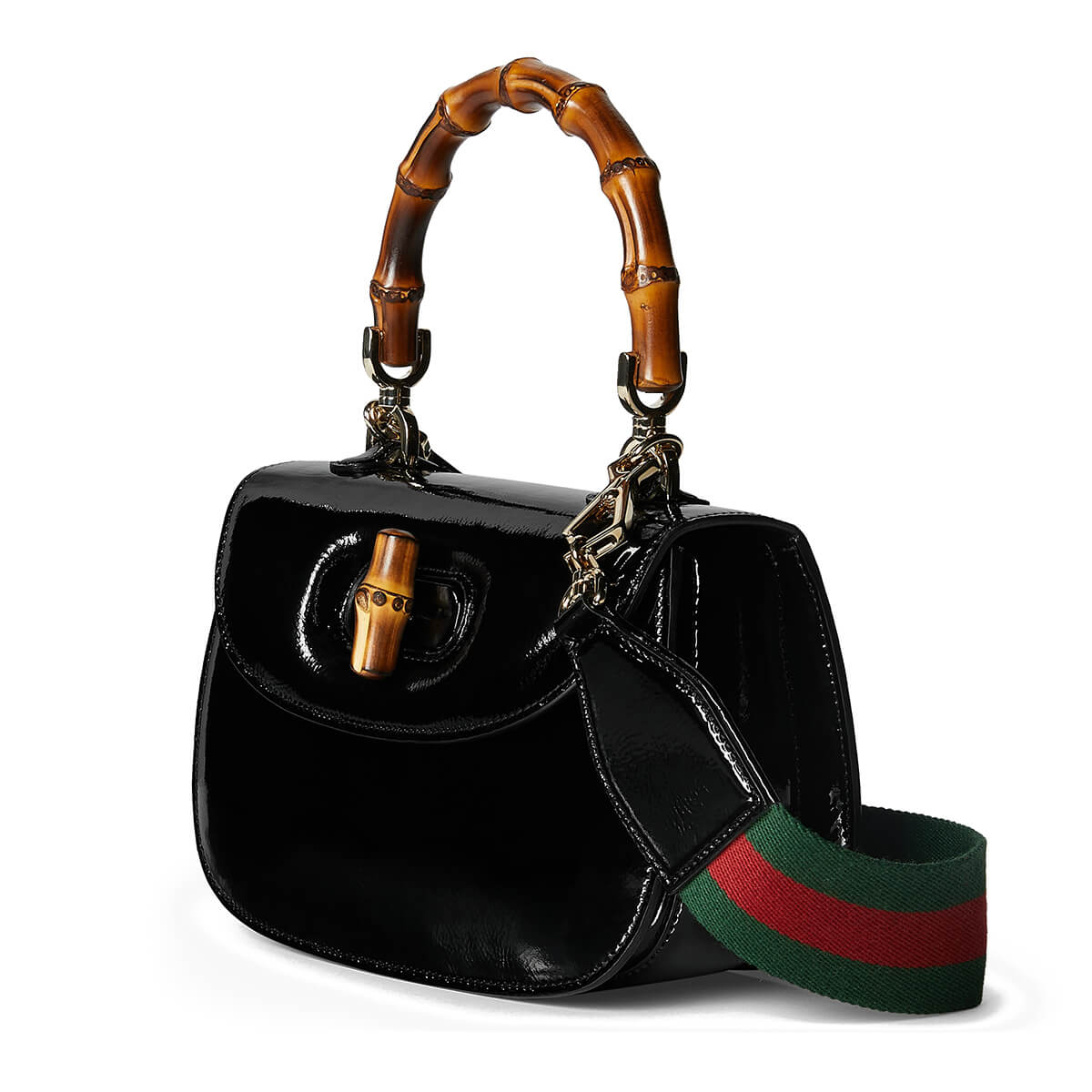 GUCCI Bamboo 1947 Small Top Handle Bag - Black Leather