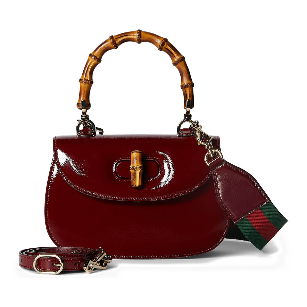 GUCCI Bamboo 1947 Small Top Handle Bag - Red Leather