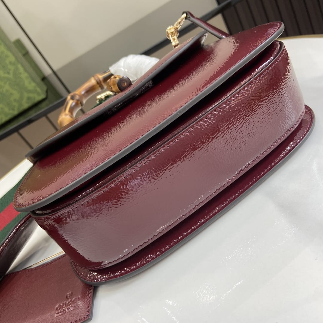 GUCCI Bamboo 1947 Small Top Handle Bag - Red Leather