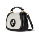 GUCCI Blondie Medium Top Handle Bag - Natural Canvas & Black Leather