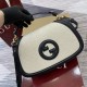 GUCCI Blondie Medium Top Handle Bag - Natural Canvas & Black Leather