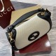 GUCCI Blondie Medium Top Handle Bag - Natural Canvas & Black Leather