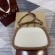 GUCCI Blondie Medium Top Handle Bag - Natural Canvas & Brown Leather